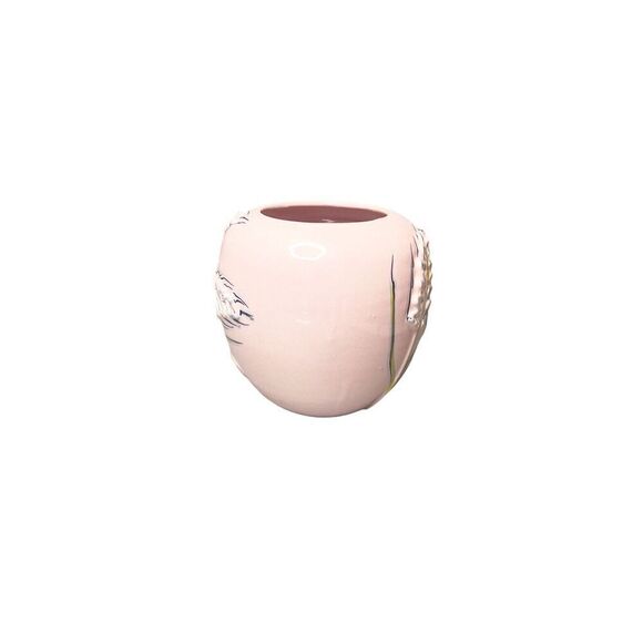 Vintage Italian Pink Ceramic Round Vase‎ - Picture 5 of 8